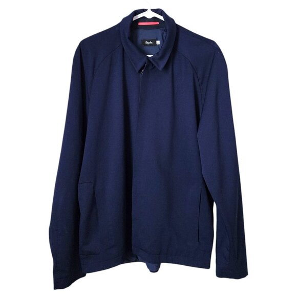 RAPHA cycling wool wind jacket full zip collard wool cycling jacket navy L - Picture 1 of 6